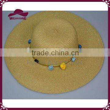 Ladies natural summer hat straw floppy hat