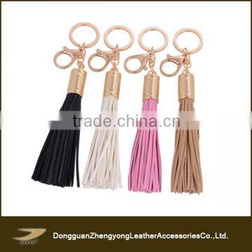 Custom popular fashion leather keychain tassels in key chain