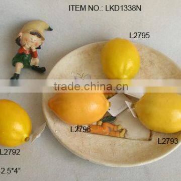 2013Artificial Fake Fruits 2.5*4 Inch Artificial Polyfoam Lemon House Decoration