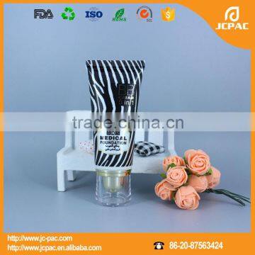 Natural honey BB cream plastic tube for cosmetic with acrylic cap