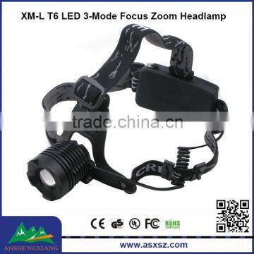 K12 1xCREE XML T6 LED head light 3-Mode Rechargeable Zoom LED Headlamp