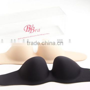 Ideal fashions Silicone Self Adhesive Invisible one Piece Seamless Sexy Strapless Wing Bra