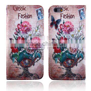 Color Painting PU Leather Wallet Case For iPhone 6s
