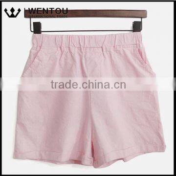 Wholesale Summer New Quick Dry Casual Cotton Elastic Waist Loose Straight Women's Board Shorts