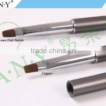 ANY Nail Art UV Gel Nails Building Metal Handle Nylon Hair Flat UV Gel Nail Brush photo-3