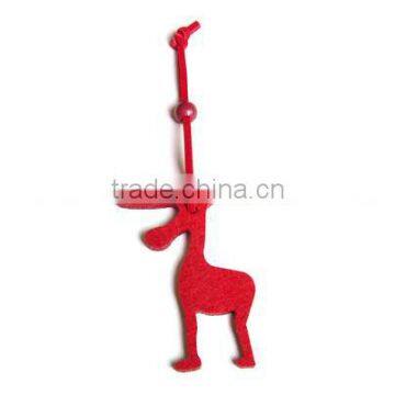 Woolen polyester felt Christmas tree hanger in shape of deer Forever felt Xmas tree hanger