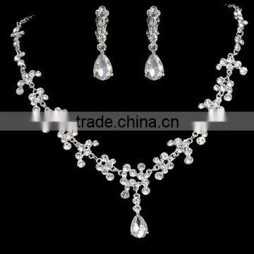 2016 Fashion Alloy Silver Plated Rhinestone Tiara Crown,Necklace,Earring Bridal Wedding Jewelry Set photo-2