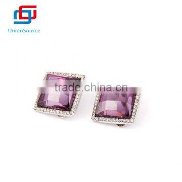 Fancy Purple Crystal Jewelry Zinc Alloy Studs Earrings