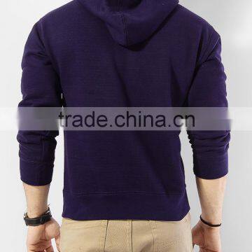 Fleece Plain Black Pullover Sweatshirt Hoody Without Hood for Men photo-2