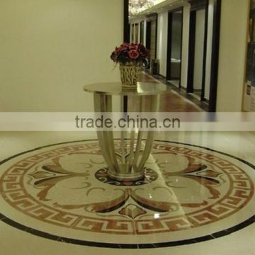 Hotle lobby floor design, fancy waterjet flooring, water jet marble