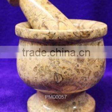 Coral Marble Mortar Pestle in cheap price