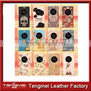 floral and cartoon printing case for LG G3, for LG G3 case with window and printing