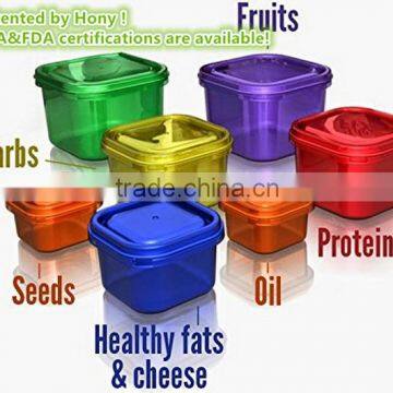 Portion Control Containers / Kit for Weight Loss (7pcs) Premium Bundle by Trendy Cooks, Ideal Food Storage Containers for Meals