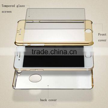 With Tempered Glass Screen Protective 360 Degree Hybrid Hard PC Cell Phone Case Luxury Glossy Case for IPhone