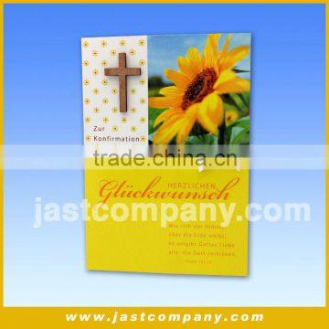 Custom Designed Full Color A5 Paper Two Fold Greeting Card