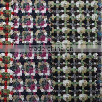 Fall Winter Yarn Dyed Knit Plaid Blend Acryilic Polyester Wool Fabric Wholesale photo-6