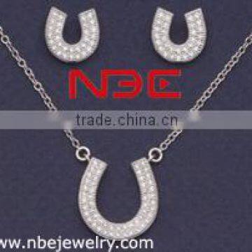 Nice simple design micro pave jewelry set