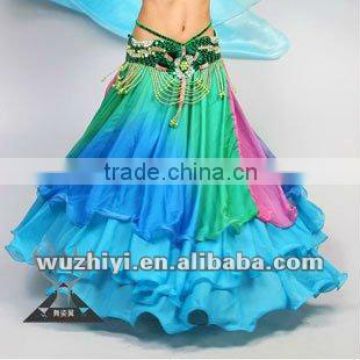 Colorful Pleated Rayon Belly Dance Long Skirt for Women                        
                                                Quality Choice