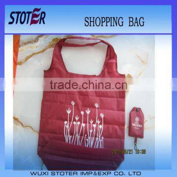 polyester cheap tote folding single handle vest bags