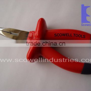 long pointed nose pliers with insulated handle