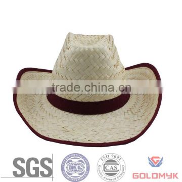 Cheap straw hat with curl up brim