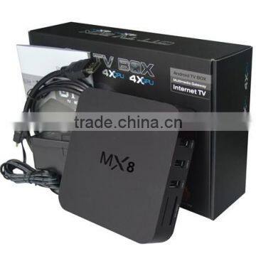 MX8 S805 Streaming Media Players Amlogic S805 Smart Android 4.4 TV Box Quad Core 1G/8G 4K Google