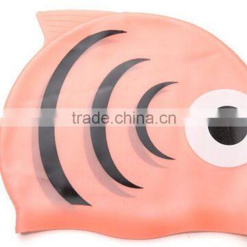 silicone swimming cap children kids swim cap cute fish design swimming cap