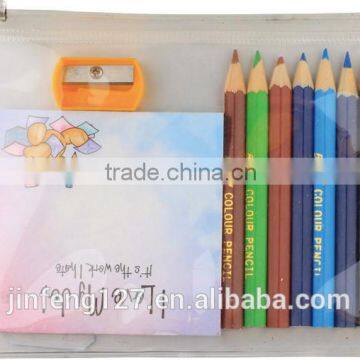 Customized Stationery set with color pencil sharpener and notebook