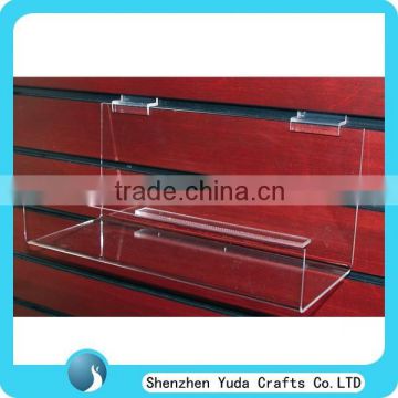 Wholesale clear slatwall display shelves / plexiglass slatwall display organizer