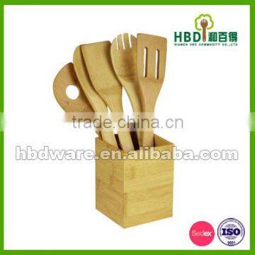 Bamboo kitchen utensil set