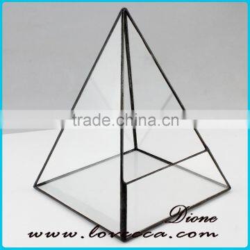 Hot selling wholesale indoor plant triangle shape glass terrarium geometric