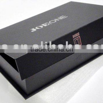 black cardboard packing box