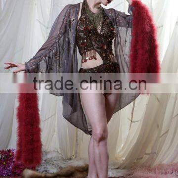 NO.1 Supplier ZPDECOR Wholesale 30g Weight Fluffy Colored Navy Blue Turkey Marabou Feathers Plumage Boas photo-5