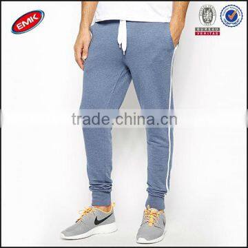 latest design fleece fabric sweat pants for men with side stripe