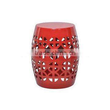 ARTISAN RED GARDEN STOOL/ SIDE TABLE aluminum stool metal stool colored stools flower cut design Petal Garden Stool