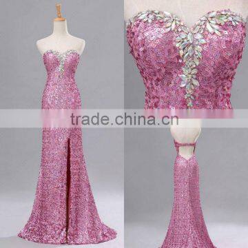 Sweetheart Neckline Mermaid Custom Made Floor Length Designs Long Evening Party Wear ED150 sequined backless evening dress