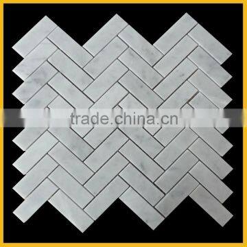 kb stone 2016 new design 1x3 inch carrara white herringbone marble mosaic, herringbone mosaic tile