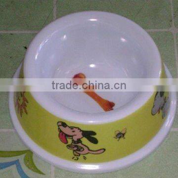 Plastic round clear dog bowl cat bowl for pets feeding