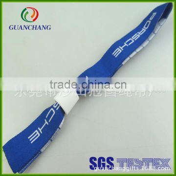 China wholesale plastic clip woven wristband for festival