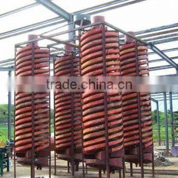 ilmenite, chromite, pyrite, zircon, rutile, monazite, P B ore, tungsten upgrading spiral chute