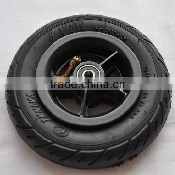 150mm small pneumatic scooter wheels with alloy rim