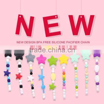 Colorful safety silicone teething pacifier chain