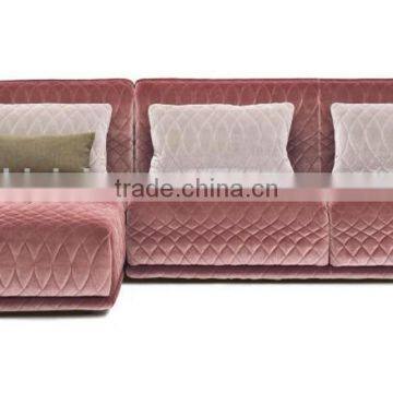 Italy Fashionable Colorful Fabric Living Room Sofa Couch/ Elegant Modern Retro Sectional Sofa Set With Chaise Daybed photo-2