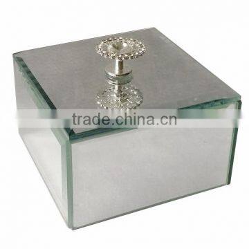 mirrored trinket box,beveled mirror box