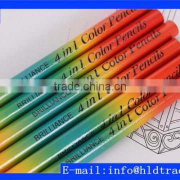 Hot Sales 7inch Triangle Four Color Lead Rainbow Wooden Color Pencils