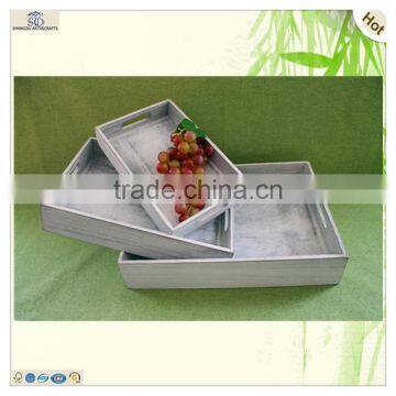 Cheap Antique Colorful Carving Set Paulownia Wood Tray photo-5