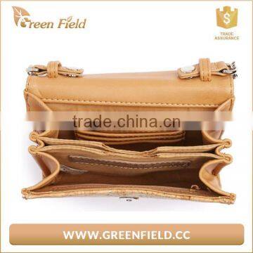 Natural Portugal Rustic Cork Bag Handbag Shoulder Bag With Metallic Chain Shoulder Starps photo-5