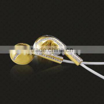2017 Luxury Inlaid Diamond Earphone, Platinum Earphone With Diamond for IPhone 6 7 photo-2