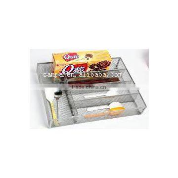 Hot Sales Fashion Metal Mesh 5 Compartments Kitchen Storage / Desktop Drawer Sundry Organizer photo-2