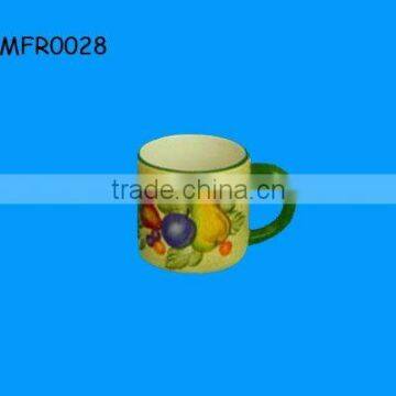 OEM Design Yellow Fruit Printed Porcelain Mug